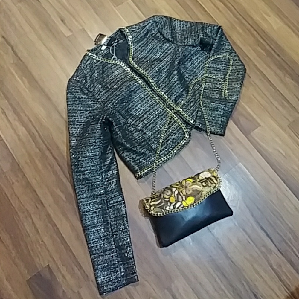 Jacket top and purse together